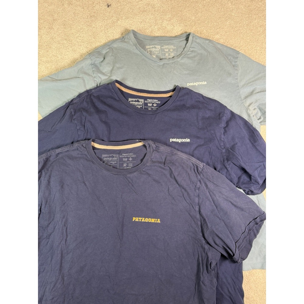 Patagonia Men's XL Lot of 3 S/S Graphic Print Logo Organic Cotton T-Shirts
